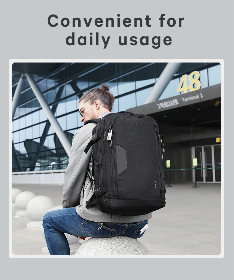 Big Big Bag #0014 - BANGE Expandable Travel Backpack – 15.6" Laptop, Waterproof, FAA Approved