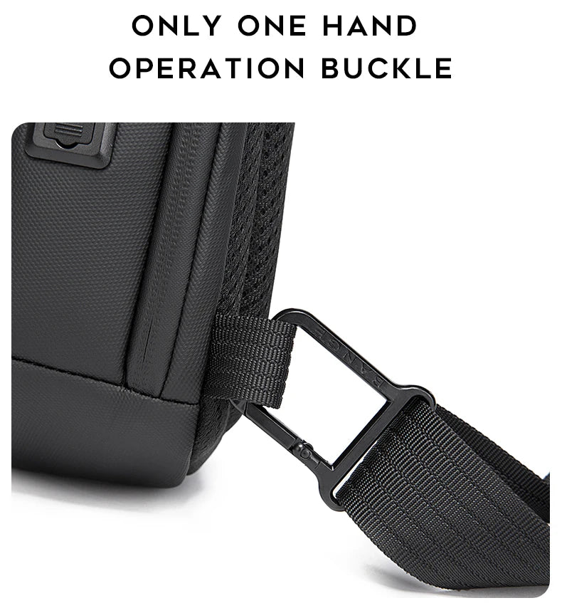 BANGE New Multifunction USB Crossbody Bag Shoulder Bag Man TPU Waterproof Travel Sling Messenger Pack Chest Bag for Male