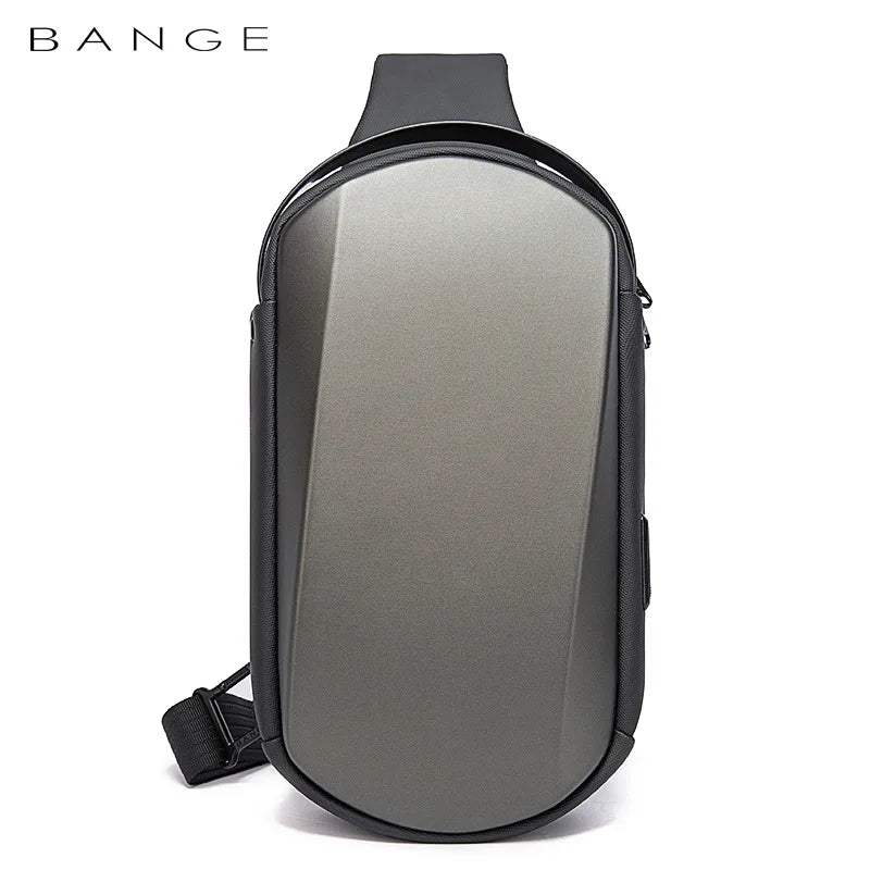 BANGE New Multifunction USB Crossbody Bag Shoulder Bag Man TPU Waterproof Travel Sling Messenger Pack Chest Bag for Male