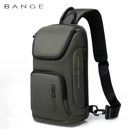BANGE Crossbody Bag For Men Portable Waterproof Shoulder Messenger Bags Male Travel Short Trip Chest Bag Fit For 9.7 Inch iPad