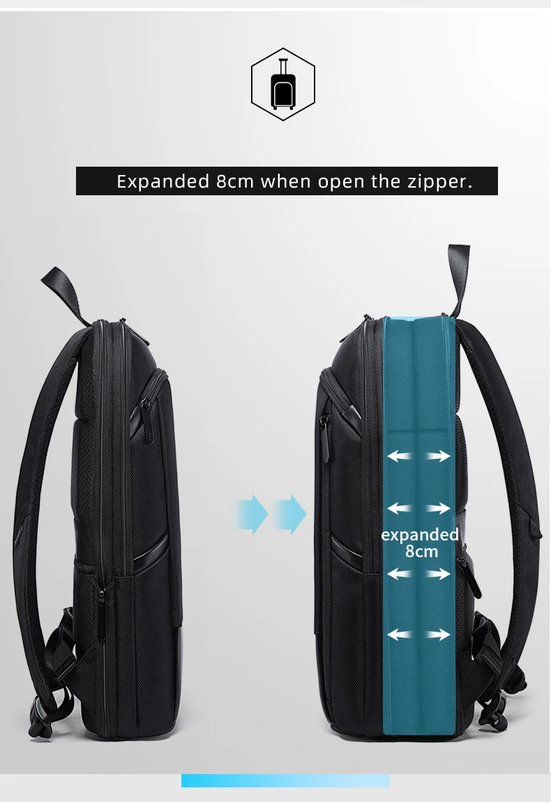BANGE Men Business Waterproof 15.6" Laptop Backpack Fashion Male Classic Fashion Travel Moto&Biker Light Scalable Shoulder Bags