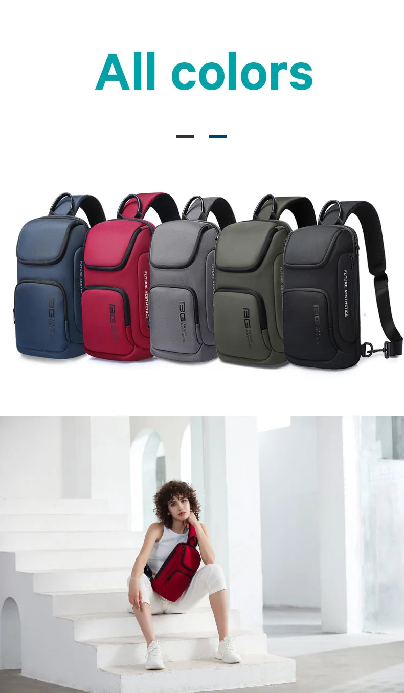 BANGE Crossbody Bag For Men Portable Waterproof Shoulder Messenger Bags Male Travel Short Trip Chest Bag Fit For 9.7 Inch iPad
