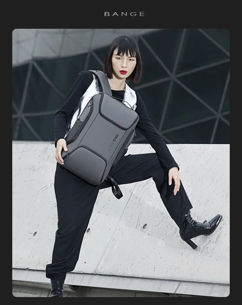 BANGE Business USB Charging Smart Backpacks Fits 15.6 Inch Laptop Commute Backpack WaterProof Carry On Bag for Men Travel Bags