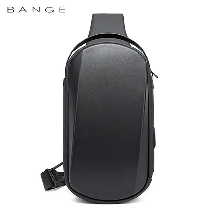 BANGE New Multifunction USB Crossbody Bag Shoulder Bag Man TPU Waterproof Travel Sling Messenger Pack Chest Bag for Male