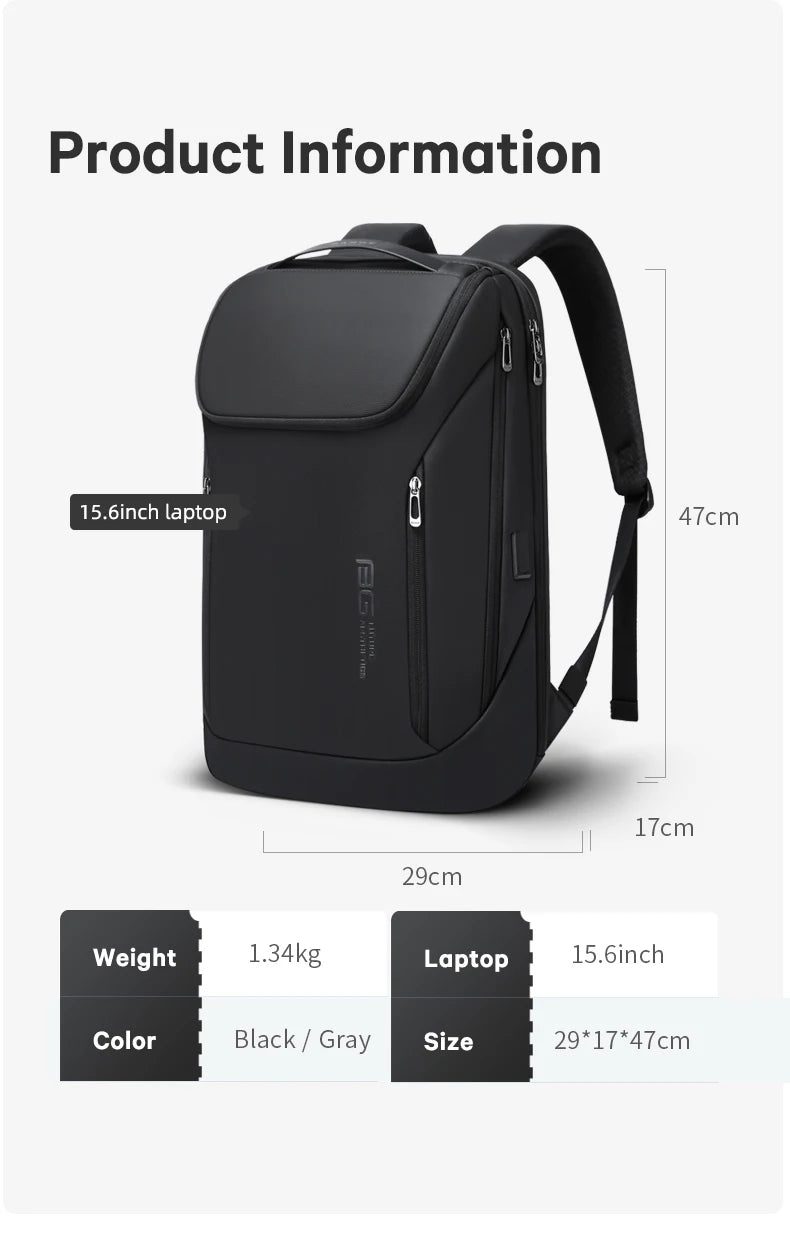BANGE Waterproof Multi-Use Laptop Backpack For 15.6" Inch USB Charging Shockproof Business Briefcase Shoulder Bag For Man Women