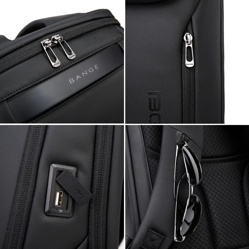 Big Big Bag #0019 - BANGE 17" USB Waterproof Laptop Backpack – Anti-Theft Travel Bag for Work & School