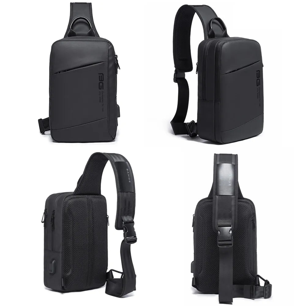 BANGE Fashion Men Travel Waterproof Leisure Male Chest Sports Packs Messenger Shoulder Sling Running Bag men's Boys Handbag