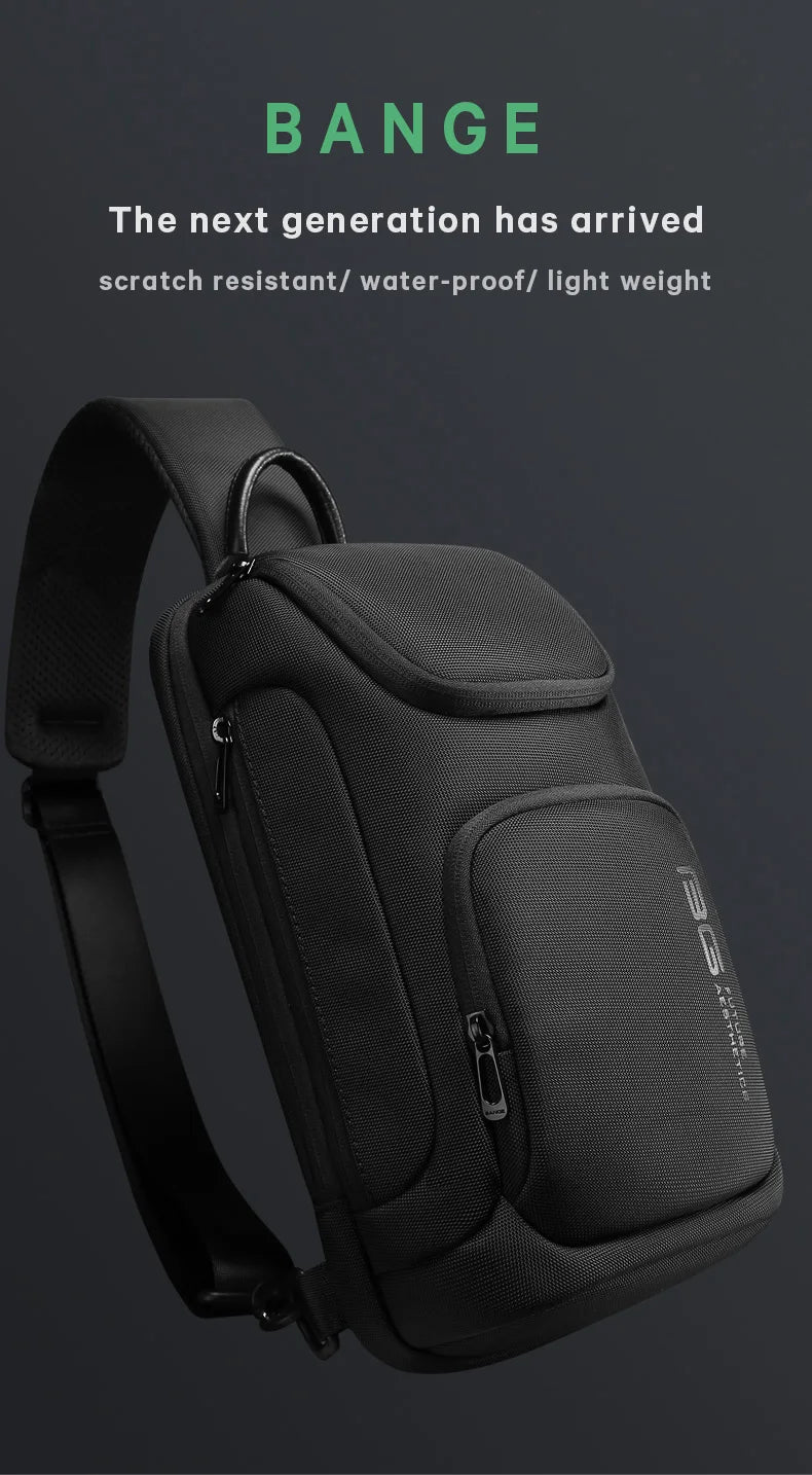 BANGE Crossbody Bag For Men Portable Waterproof Shoulder Messenger Bags Male Travel Short Trip Chest Bag Fit For 9.7 Inch iPad