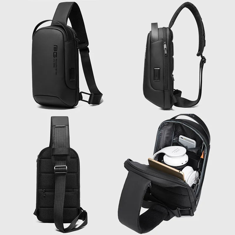 Big Big Bag #0034 - BANGE Waterproof Crossbody Bag – Multifunction Shoulder & Chest Pack for Men