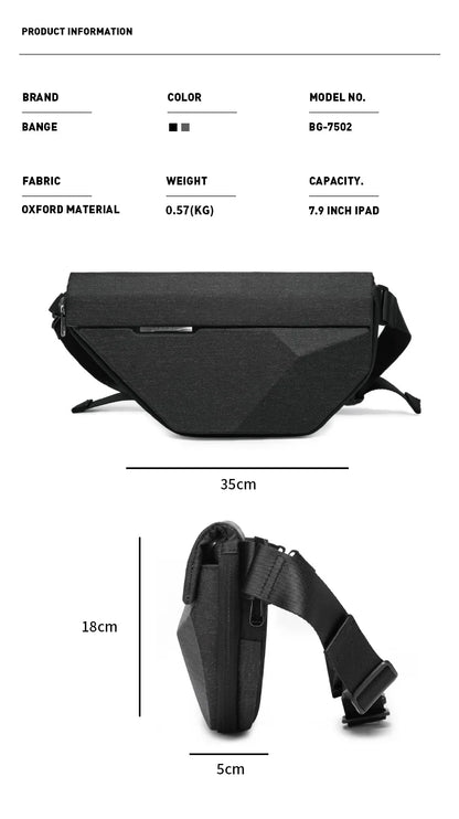 Big Big Bag #0029 - BANGE Waterproof Sling Bag – Multifunction Shoulder & Chest Pack for Men (Fits 7–9" iPad)