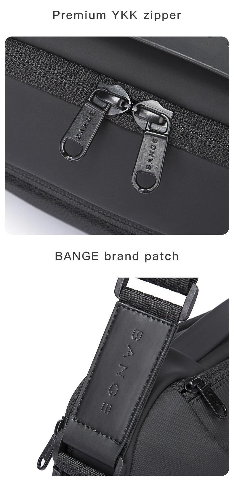 BANGE Men's Waterproof Crossbody Bag Oxford Large Capacity Multifunction Anti-theft Sling Shoulder Messenger Chest Bag Pack