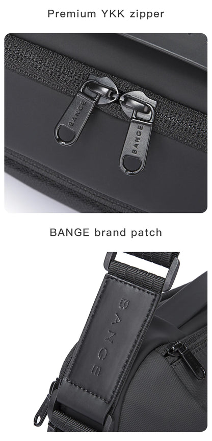 BANGE Men's Waterproof Crossbody Bag Oxford Large Capacity Multifunction Anti-theft Sling Shoulder Messenger Chest Bag Pack