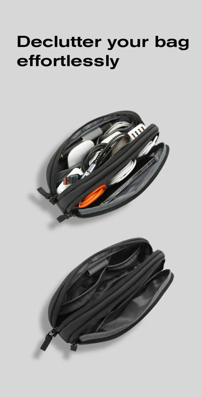 BANGE New Unisex Polyester Light Waterproof Digital USB Cable Storage Hand Bag, Electronics Travel Bag Organizer for Cable Case