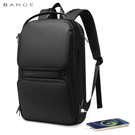 BANGE Men Anti Theft Waterproof Laptop Backpack 15.6 Inch Daily Work Business Backpacks Thin School Back Pack Mochila
