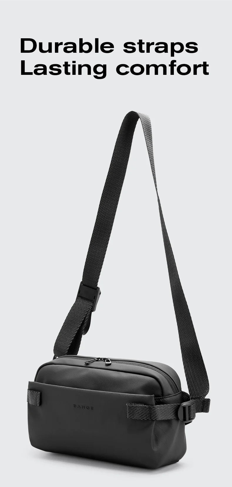 BANGE Daily Use Crossbody Bag Minimalist Chest Shoulder Pack for Men and Women Sling Bag Waterproof Lightweight Pack For Travel