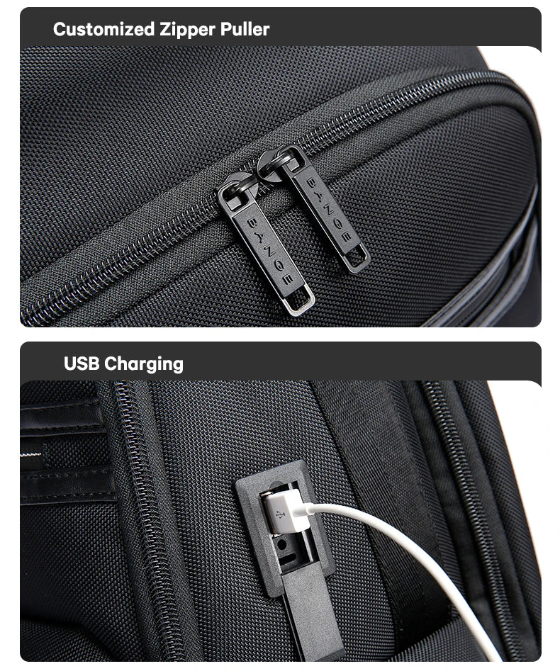 BANGE Factory sell new hot sell wholesale USB nylon waterproof travel custom school men backpacks bag laptop backpack