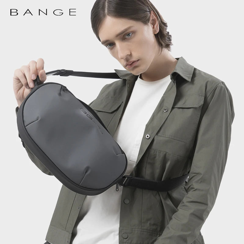 BANGE Men's Waterproof Crossbody Bag Oxford Large Capacity Multifunction Anti-theft Sling Shoulder Messenger Chest Bag Pack