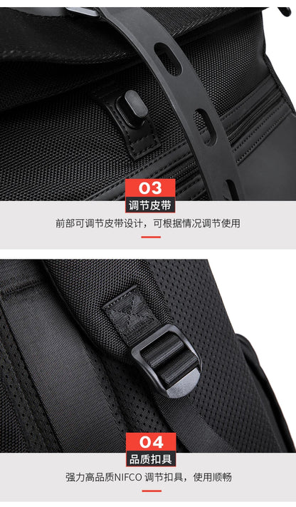 Bange Casual Men Anti Theft Backpack 15.6 inch Multifunctional Waterproof Backpacks Daily Travel Bag School Rucksack With Belt