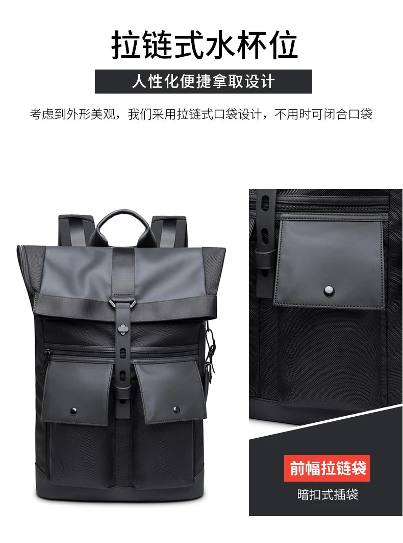 Bange Casual Men Anti Theft Backpack 15.6 inch Multifunctional Waterproof Backpacks Daily Travel Bag School Rucksack With Belt