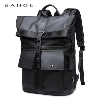 Bange Casual Men Anti Theft Backpack 15.6 inch Multifunctional Waterproof Backpacks Daily Travel Bag School Rucksack With Belt