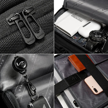 2024 New Fashion Men Business Backpack 15.6 in Laptop Backpack Work Man Bag Unisex Black Travel Male Backpack Mochila Waterproof