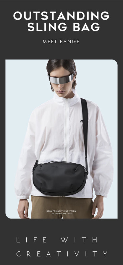 BANGE Men's Waterproof Crossbody Bag Oxford Large Capacity Multifunction Anti-theft Sling Shoulder Messenger Chest Bag Pack