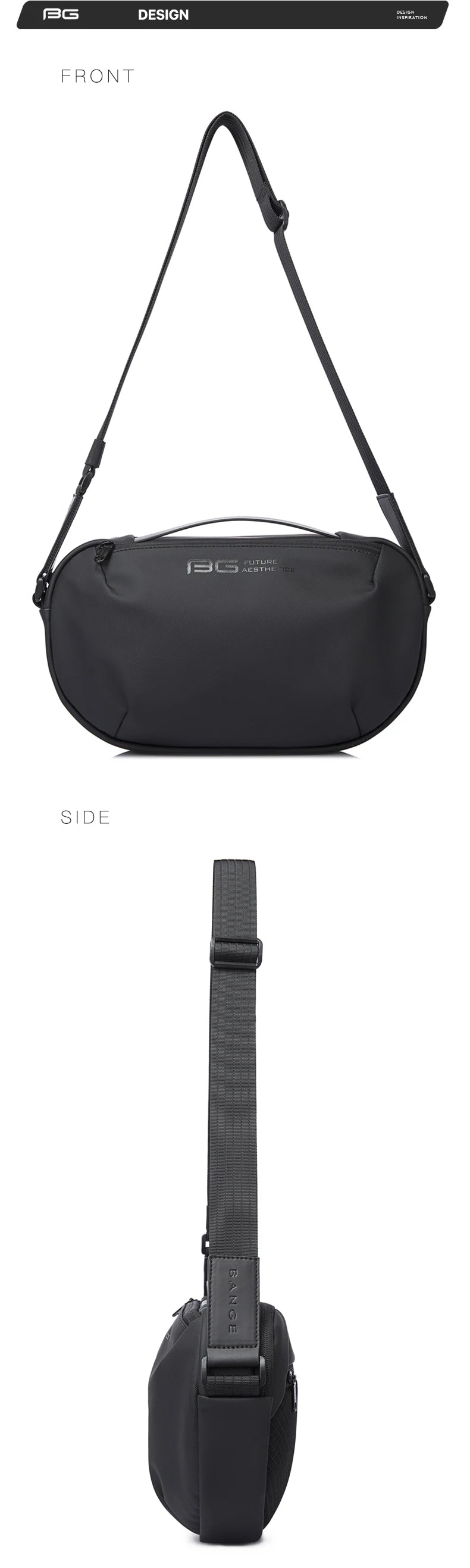 BANGE Men's Waterproof Crossbody Bag Oxford Large Capacity Multifunction Anti-theft Sling Shoulder Messenger Chest Bag Pack