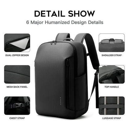BANGE New Casual Multi-Pockets Big Capacity Daily 15.6inch Laptop Light Waterproof For Business Trip Roomy Men Backpack with YKK