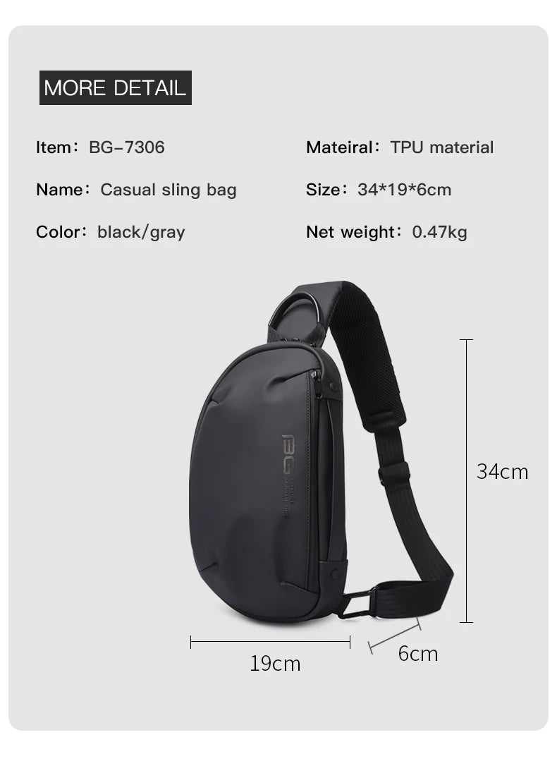 BANGE 2022 New Anti-theft Multifunction Crossbody Bag Shoulder Messenger Bags Male Waterproof Short Trip Chest Bag Pack for Men