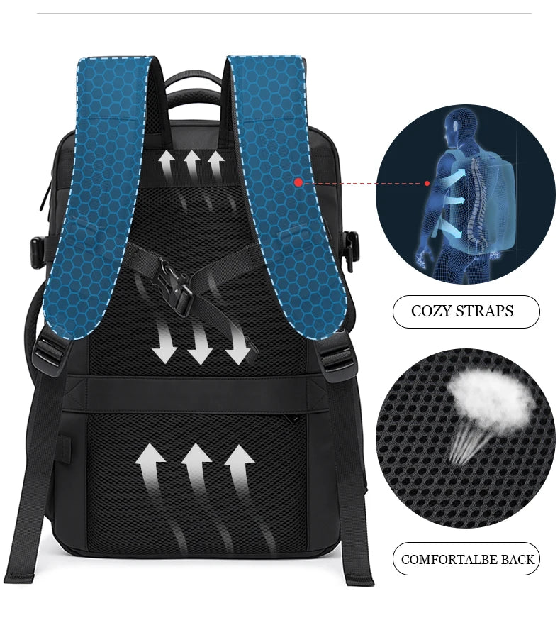 Big Big Bag #0015 - BANGE Expandable Waterproof Backpack – 17.3" Laptop Travel & Work Bag for Men