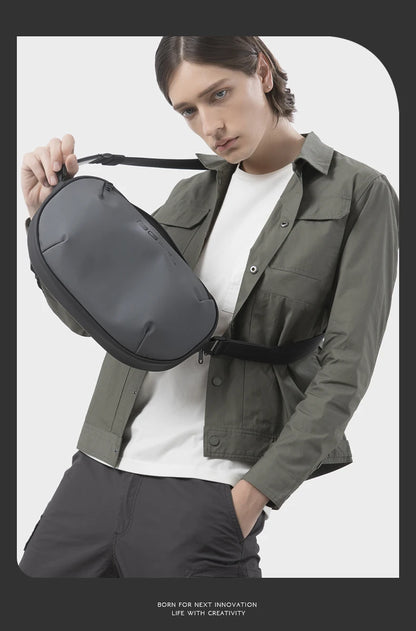 BANGE Men's Waterproof Crossbody Bag Oxford Large Capacity Multifunction Anti-theft Sling Shoulder Messenger Chest Bag Pack