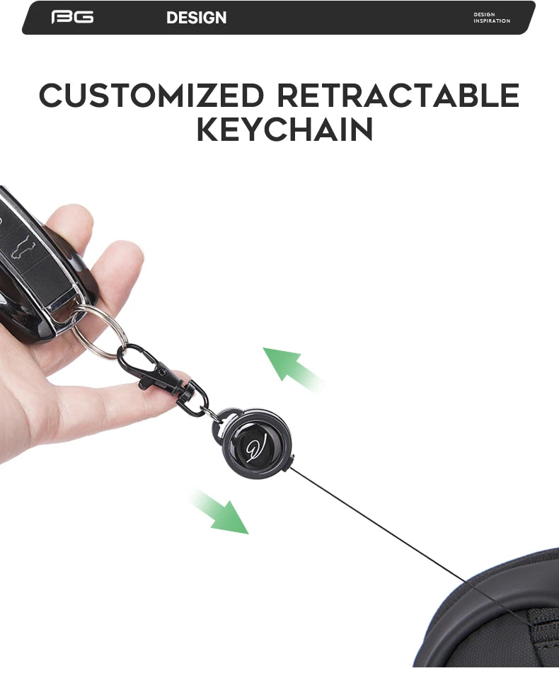 BANGE Men's Waterproof Crossbody Bag Oxford Large Capacity Multifunction Anti-theft Sling Shoulder Messenger Chest Bag Pack