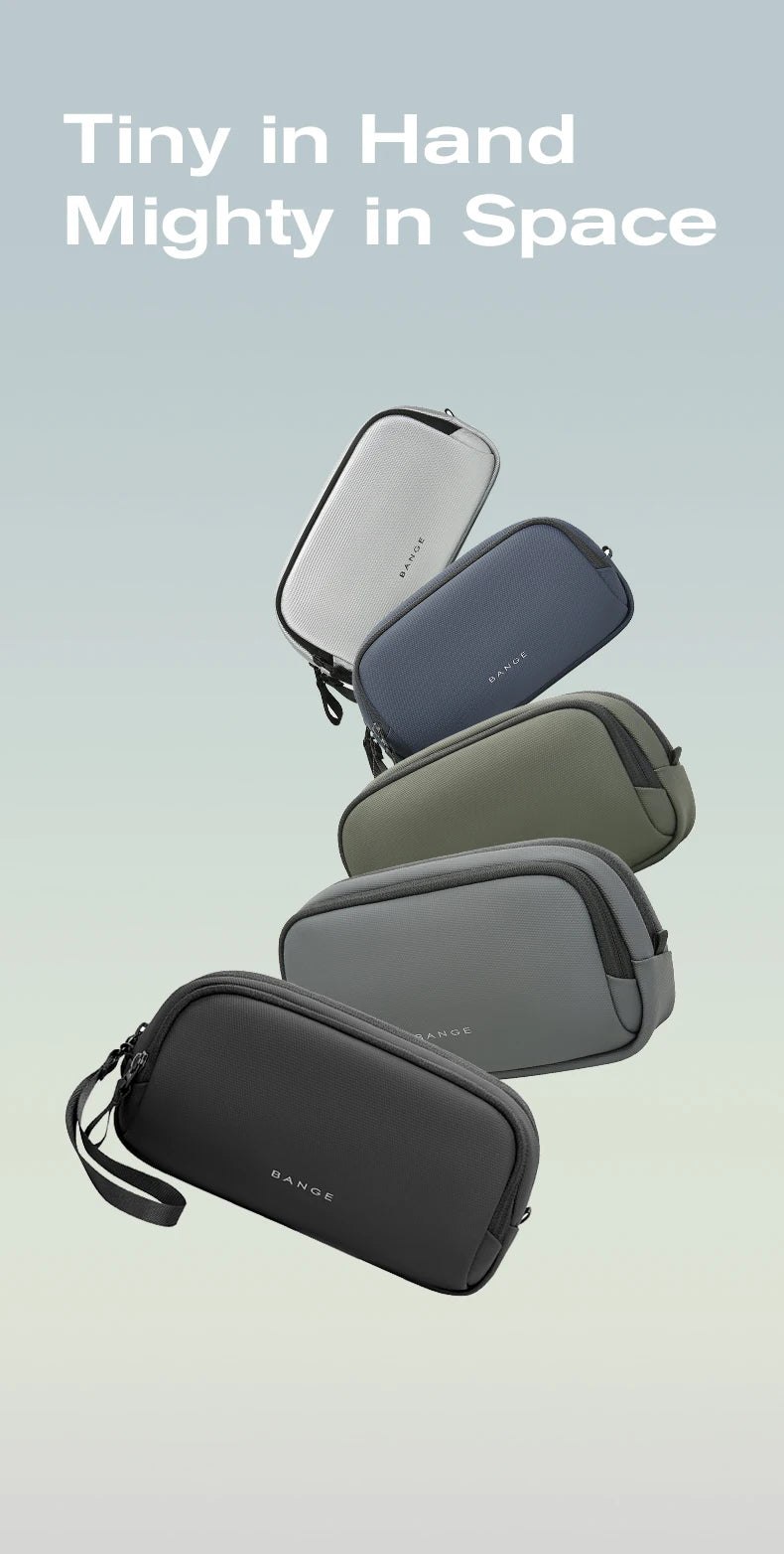 BANGE New Unisex Polyester Light Waterproof Digital USB Cable Storage Hand Bag, Electronics Travel Bag Organizer for Cable Case