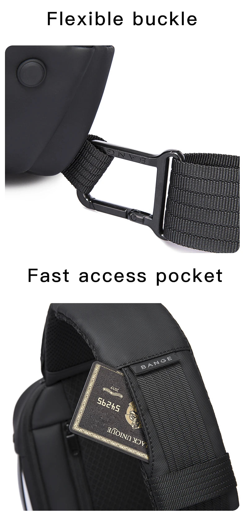 BANGE 2022 New Anti-theft Multifunction Crossbody Bag Shoulder Messenger Bags Male Waterproof Short Trip Chest Bag Pack for Men