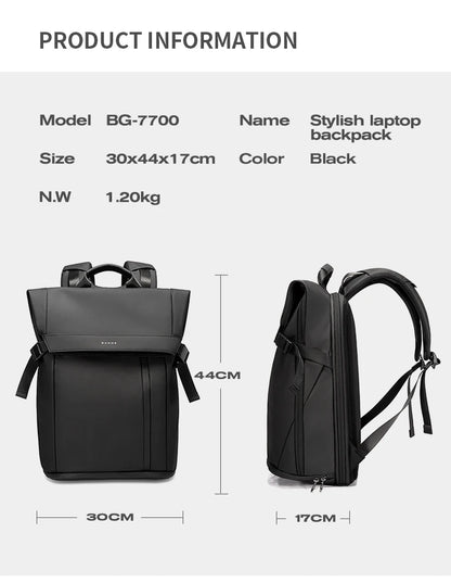 Bange Men Fashion Backpack 15.6 inch Multifunctional Waterproof Backpack Daily Travel Bag Casual School Rucksack with Buckle