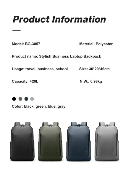 BANGE New Casual Multi-Pockets Big Capacity Daily 15.6inch Laptop Light Waterproof For Business Trip Roomy Men Backpack with YKK