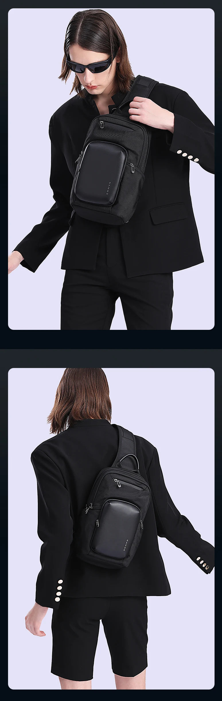 BANGE 2024 New Arrival Multifunction Crossbody Bag for Men Shoulder Messenger Bags Waterproof Men Sling Bags with Big Capacity