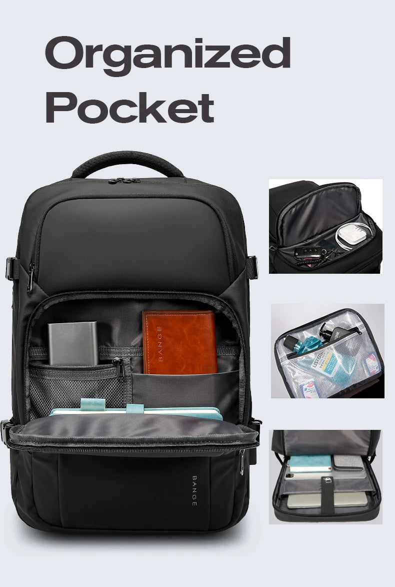 Big Big Bag #0035 - BANGE Large Capacity Laptop Backpack – 15.6" Waterproof Oxford with USB