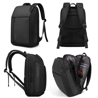 2024 New Fashion Men Business Backpack 15.6 in Laptop Backpack Work Man Bag Unisex Black Travel Male Backpack Mochila Waterproof