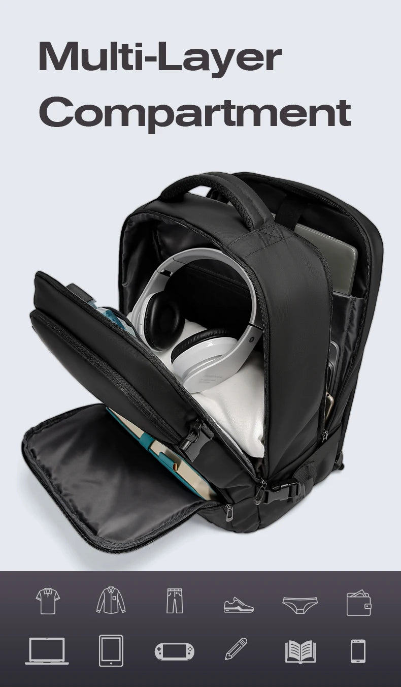 Big Big Bag #0035 - BANGE Large Capacity Laptop Backpack – 15.6" Waterproof Oxford with USB