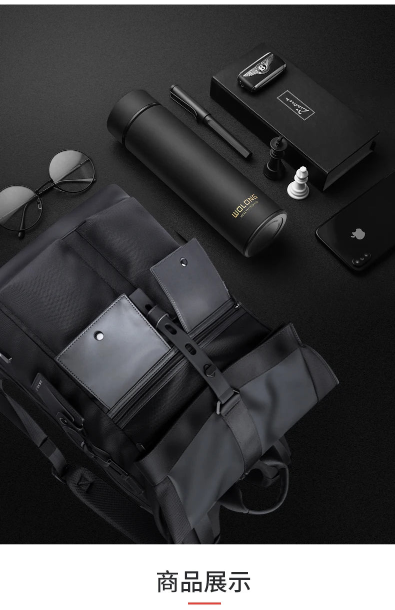 Bange Casual Men Anti Theft Backpack 15.6 inch Multifunctional Waterproof Backpacks Daily Travel Bag School Rucksack With Belt