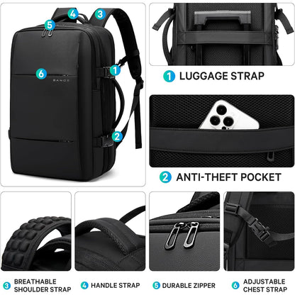 Big Big Bag #0036 - BANGE Expandable Travel Backpack – 17" Laptop, Vacuum Compression, Waterproof