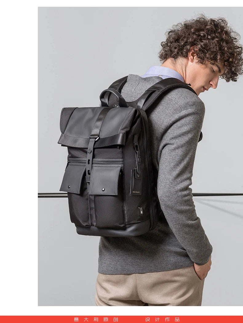 Bange Casual Men Anti Theft Backpack 15.6 inch Multifunctional Waterproof Backpacks Daily Travel Bag School Rucksack With Belt