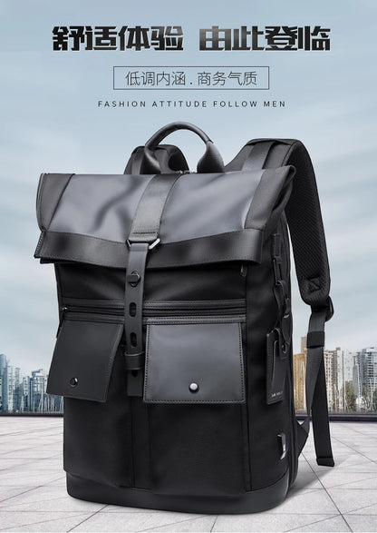 Bange Casual Men Anti Theft Backpack 15.6 inch Multifunctional Waterproof Backpacks Daily Travel Bag School Rucksack With Belt