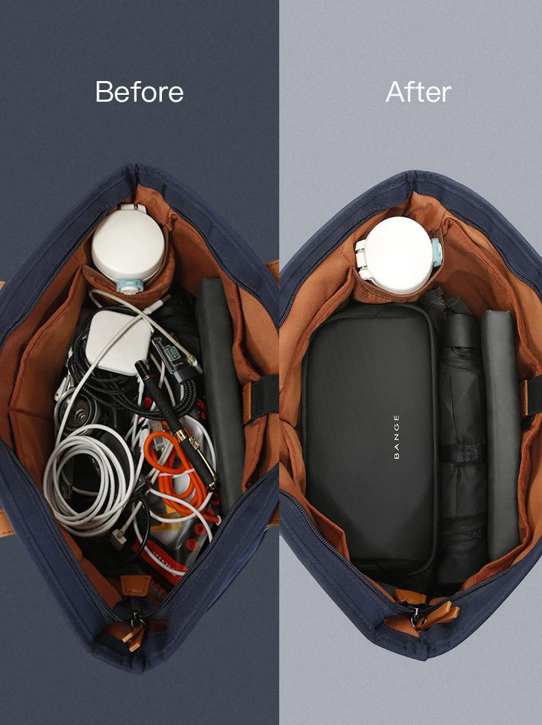 BANGE New Unisex Polyester Light Waterproof Digital USB Cable Storage Hand Bag, Electronics Travel Bag Organizer for Cable Case