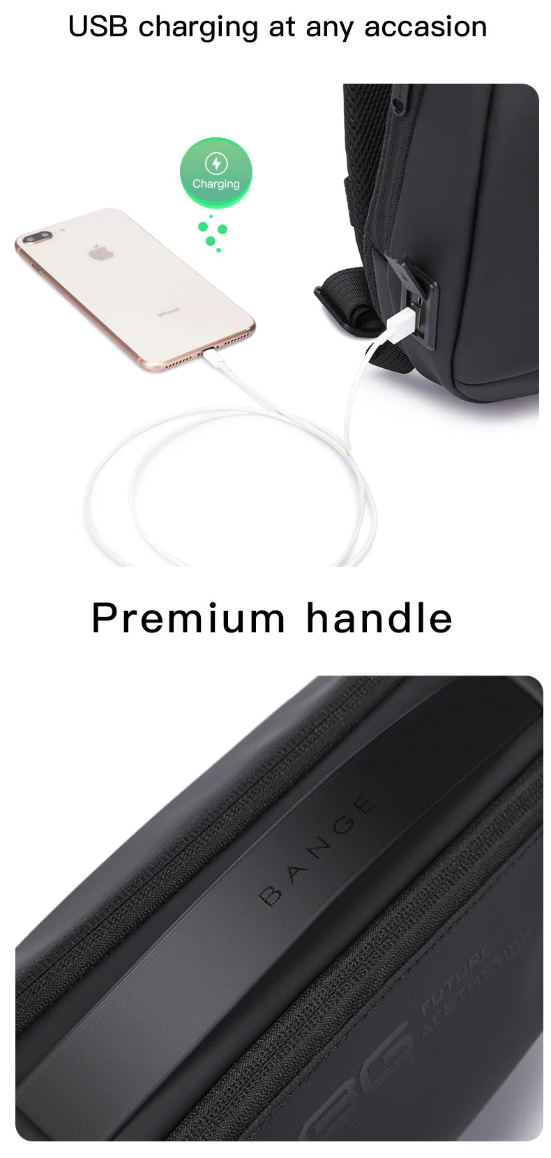 BANGE 2022 New Anti-theft Multifunction Crossbody Bag Shoulder Messenger Bags Male Waterproof Short Trip Chest Bag Pack for Men