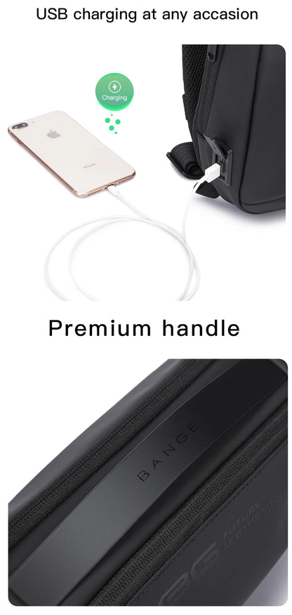BANGE 2022 New Anti-theft Multifunction Crossbody Bag Shoulder Messenger Bags Male Waterproof Short Trip Chest Bag Pack for Men