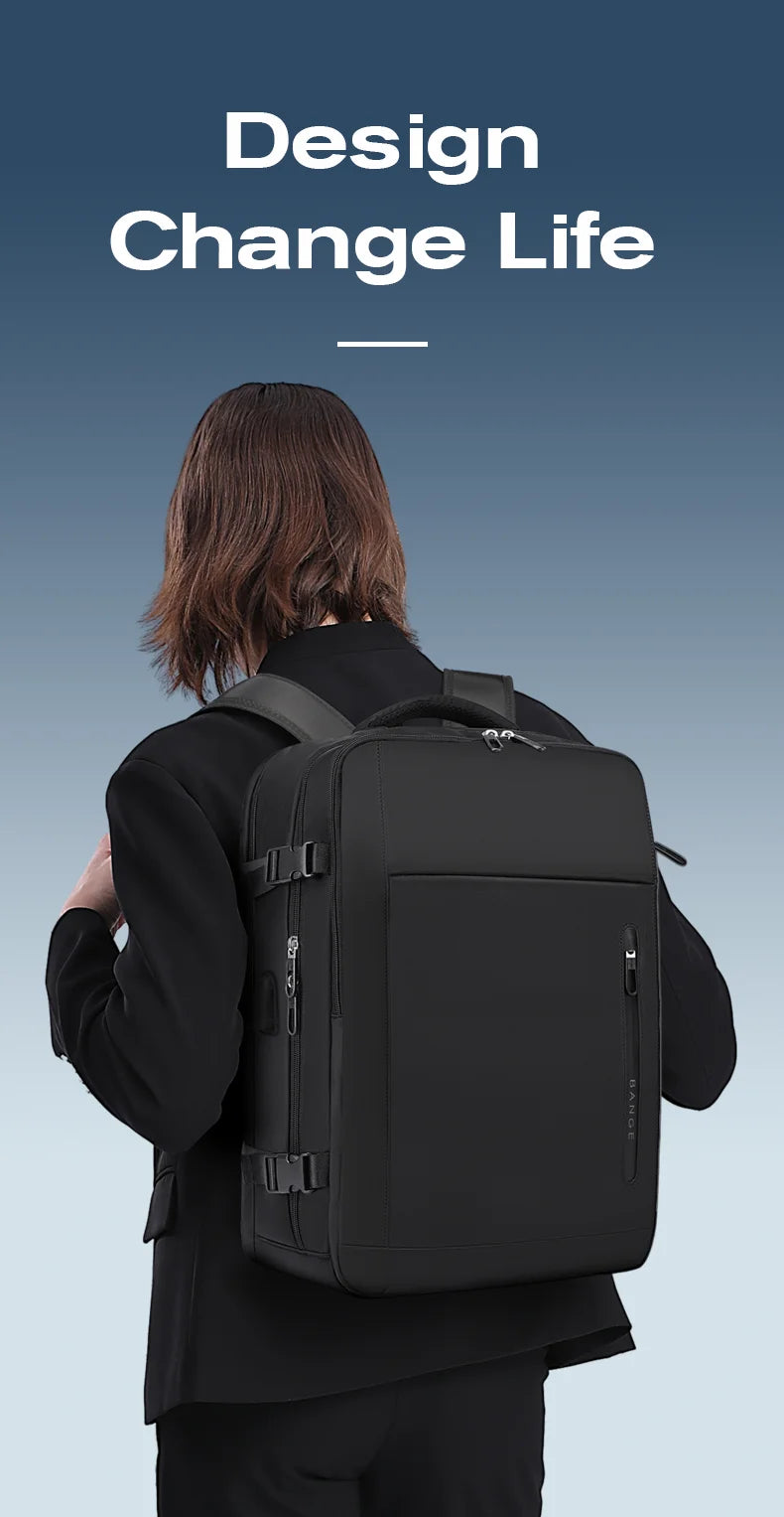 Big Big Bag #0018 - BANGE Men's 15.6" USB Waterproof Laptop Backpack – Travel, Work & School Bag