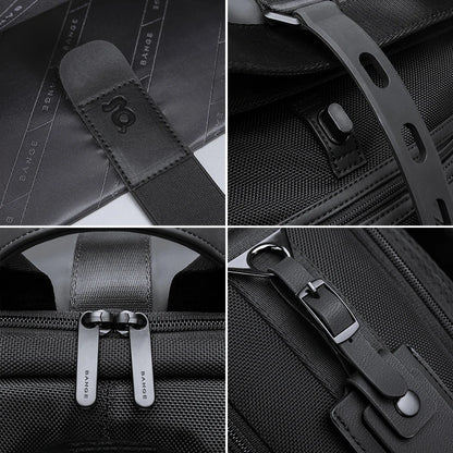 Bange Casual Men Anti Theft Backpack 15.6 inch Multifunctional Waterproof Backpacks Daily Travel Bag School Rucksack With Belt