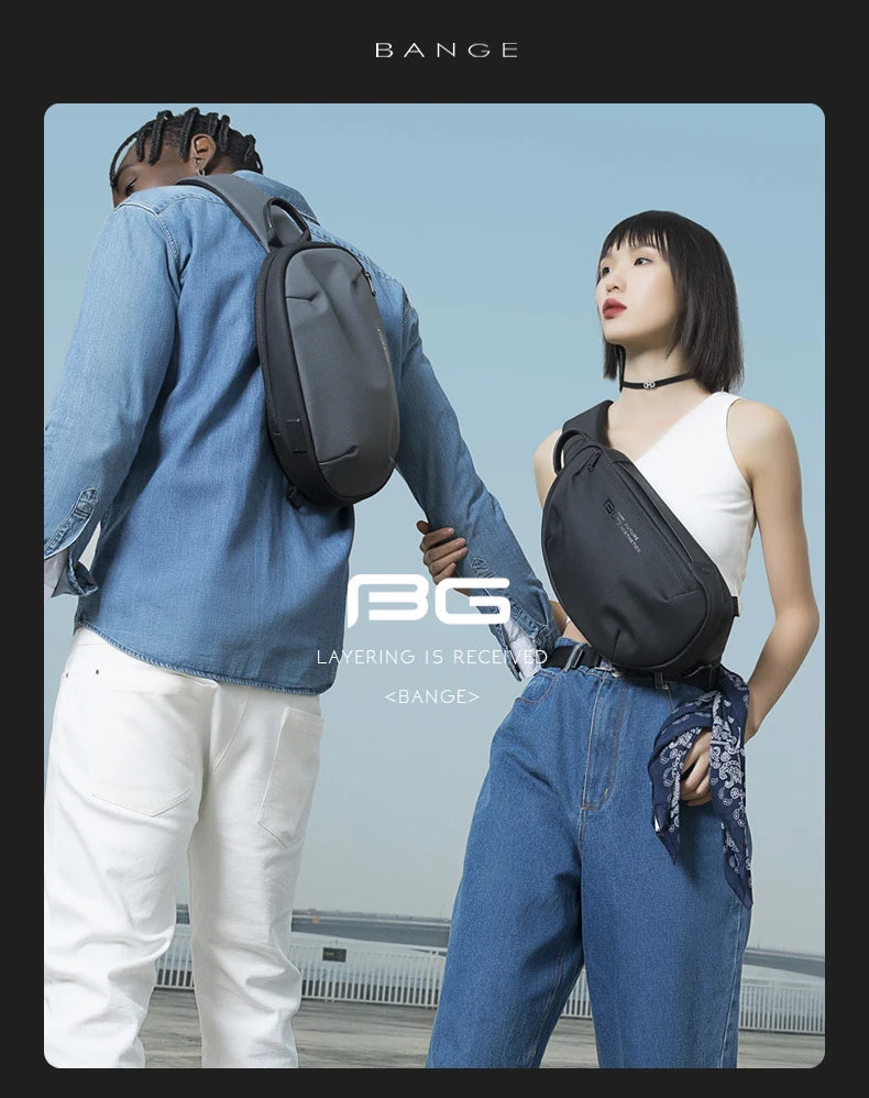 BANGE 2022 New Anti-theft Multifunction Crossbody Bag Shoulder Messenger Bags Male Waterproof Short Trip Chest Bag Pack for Men